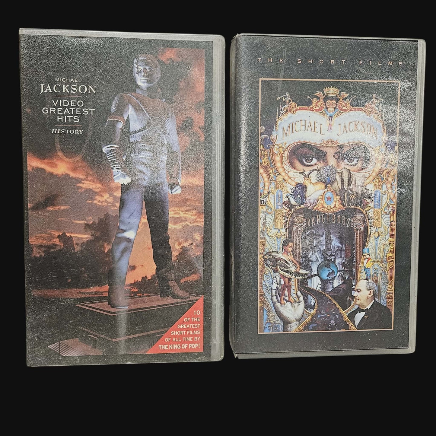 Collection complète de cassettes VHS vintage de Michael Jackson (4 cassettes, Benelux 1988-2001)