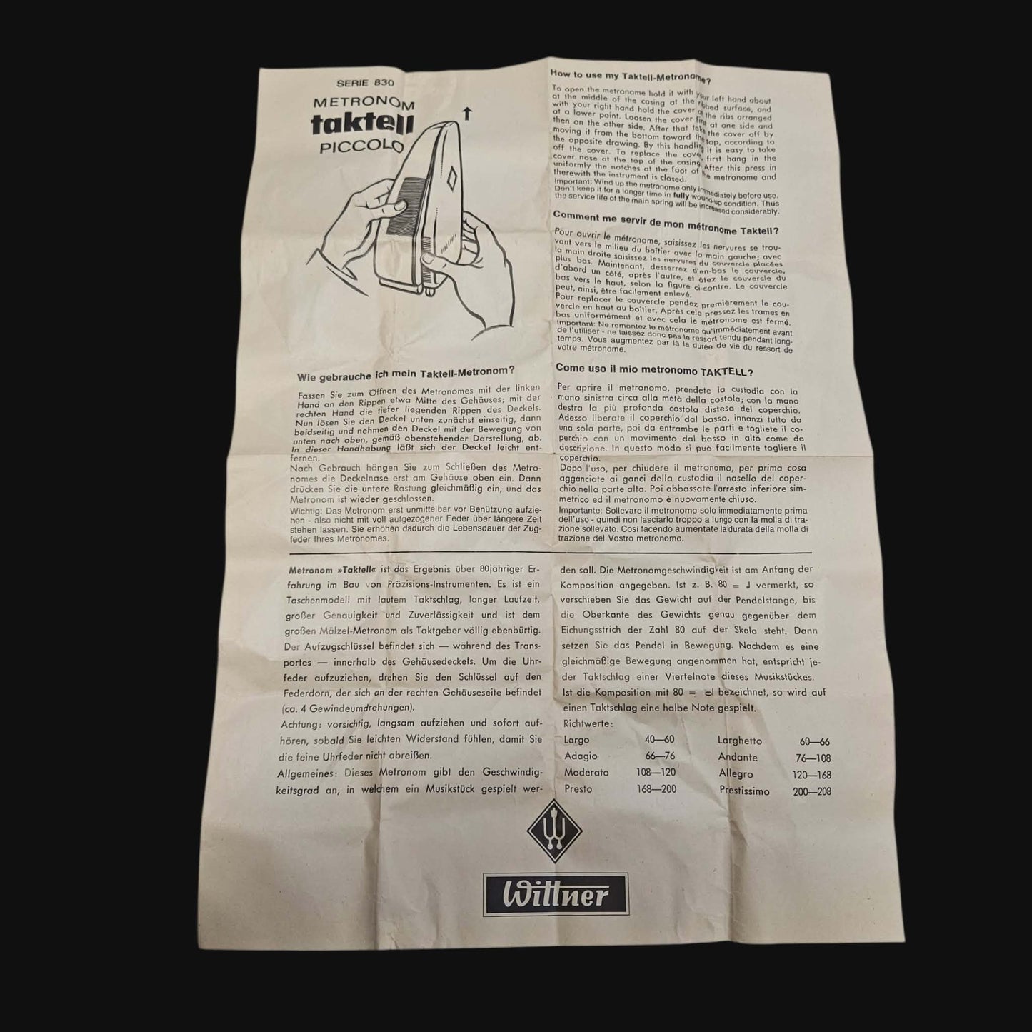Wittner Taktell Piccolo Metronoom