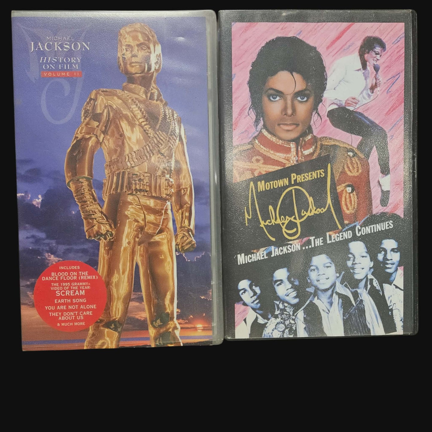 Collection complète de cassettes VHS vintage de Michael Jackson (4 cassettes, Benelux 1988-2001)