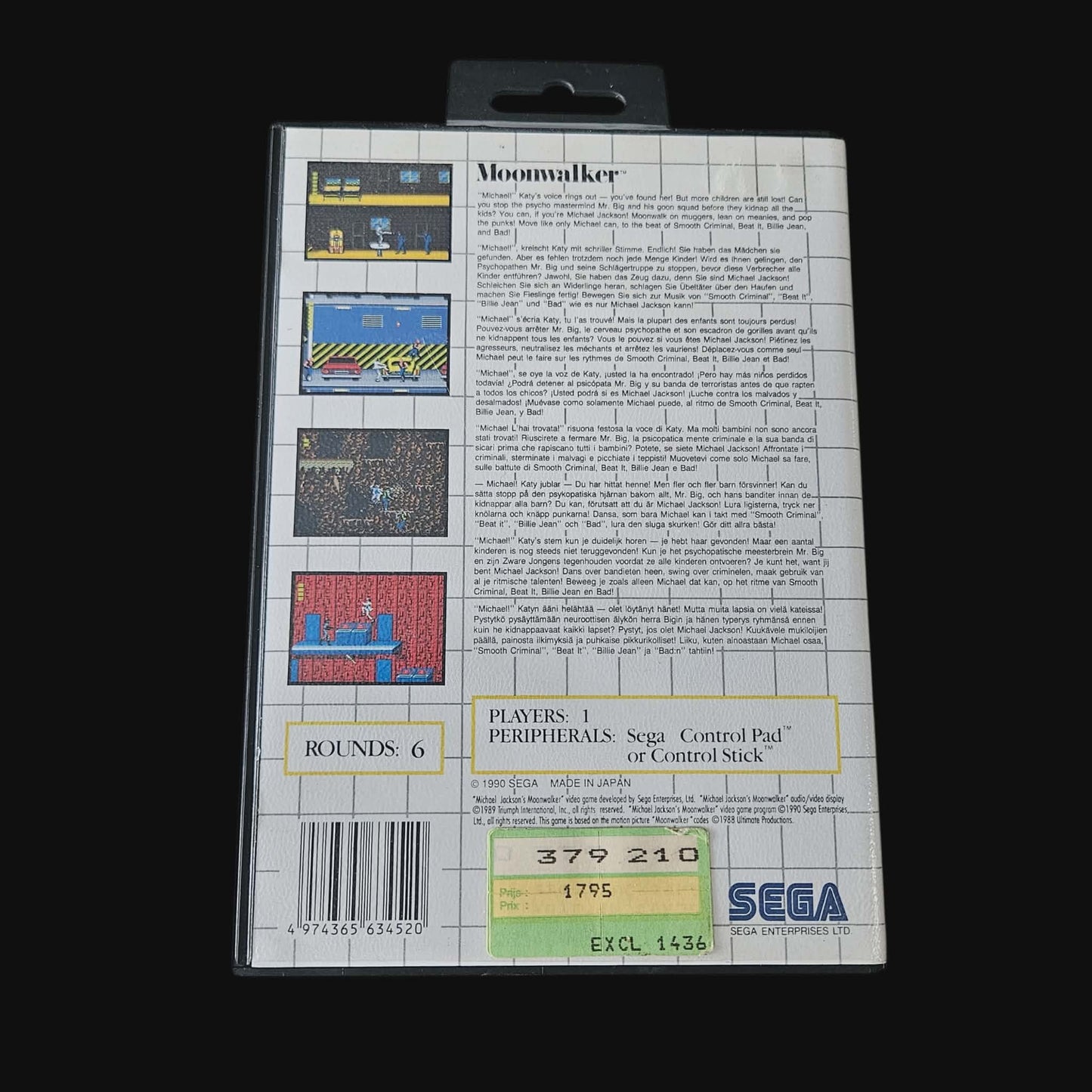 Michael Jackson’s Moonwalker (1990) – Sega Master System – Complete Set + Extra’s – PAL