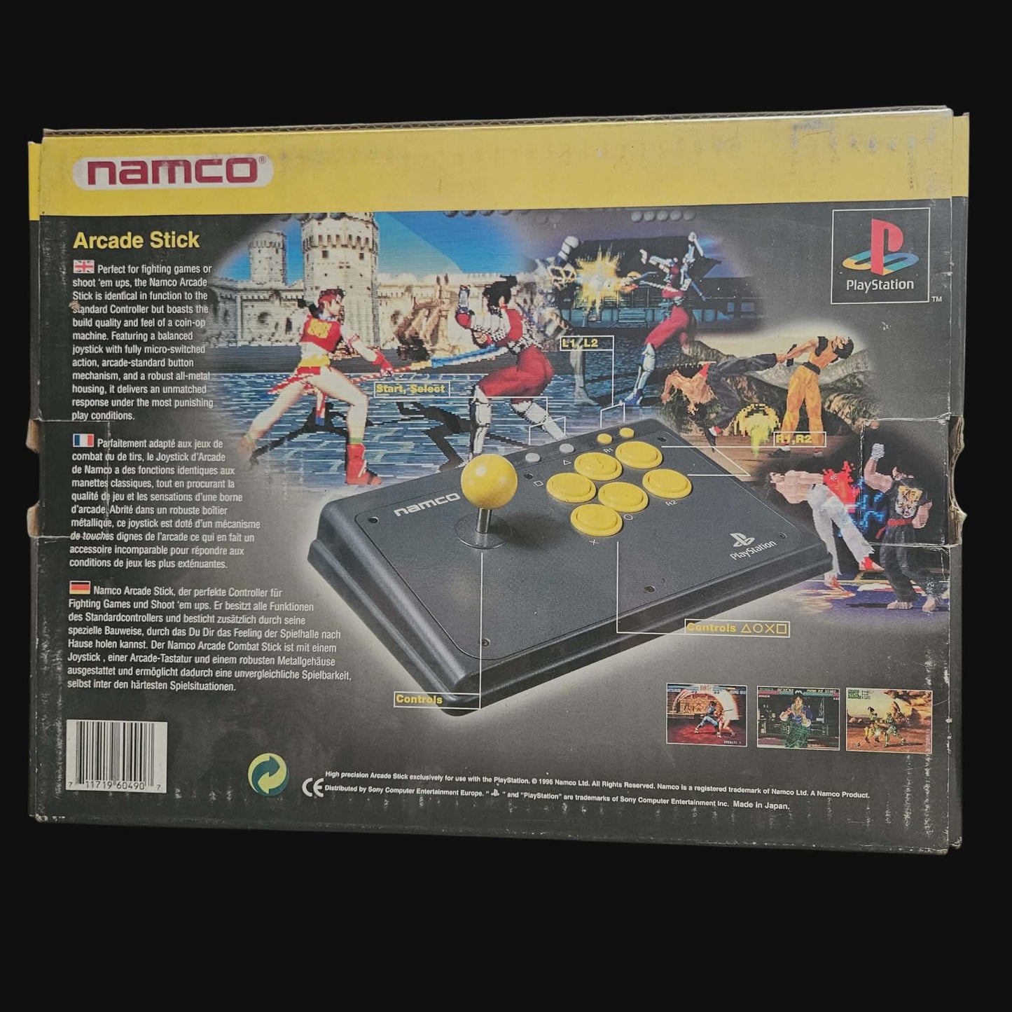 Manette arcade Namco – PlayStation (PS1) – NPC-102 / SLEH-0004 – Fabriquée au Japon (1996)